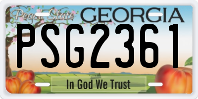 GA license plate PSG2361