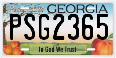 GA license plate PSG2365