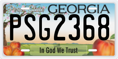 GA license plate PSG2368