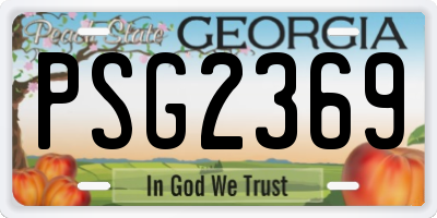 GA license plate PSG2369