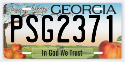 GA license plate PSG2371