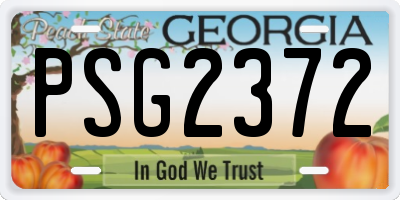 GA license plate PSG2372