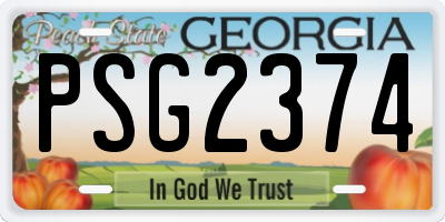 GA license plate PSG2374