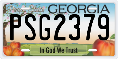 GA license plate PSG2379