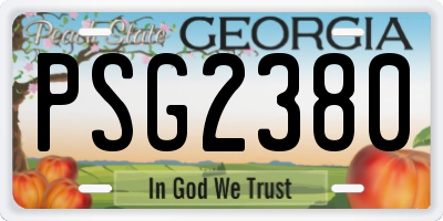 GA license plate PSG2380