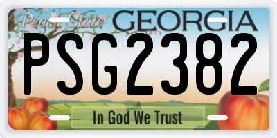 GA license plate PSG2382