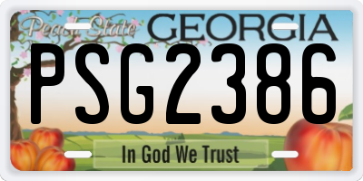 GA license plate PSG2386