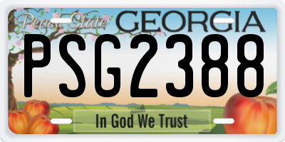 GA license plate PSG2388