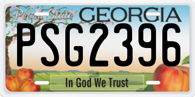 GA license plate PSG2396