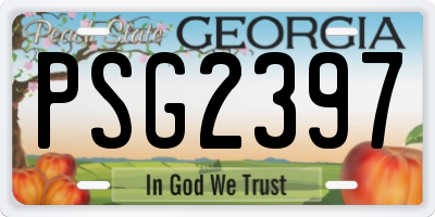GA license plate PSG2397