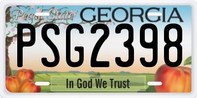 GA license plate PSG2398