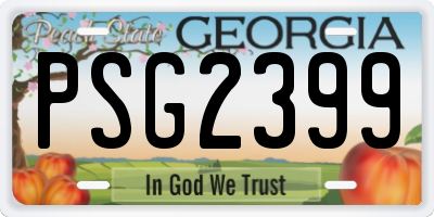 GA license plate PSG2399