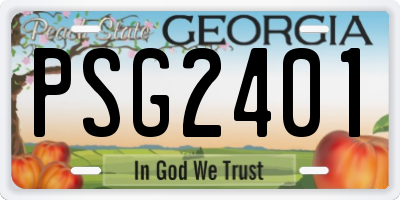 GA license plate PSG2401