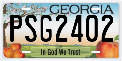 GA license plate PSG2402