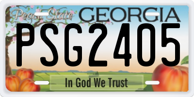 GA license plate PSG2405