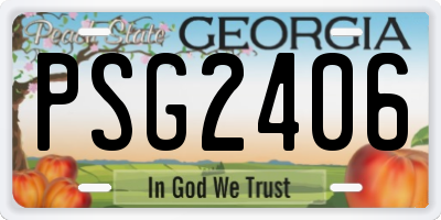 GA license plate PSG2406