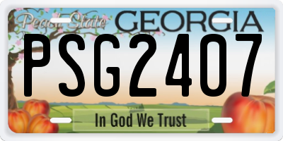 GA license plate PSG2407