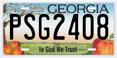 GA license plate PSG2408