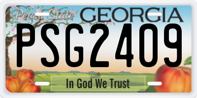 GA license plate PSG2409