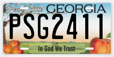 GA license plate PSG2411