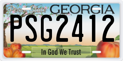 GA license plate PSG2412