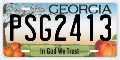 GA license plate PSG2413