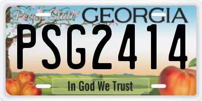 GA license plate PSG2414