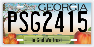GA license plate PSG2415