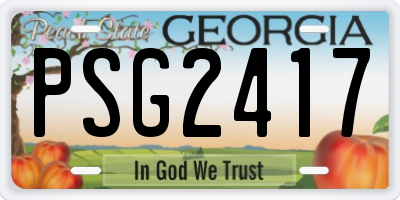 GA license plate PSG2417