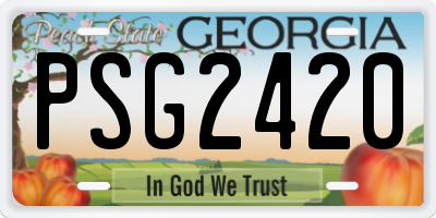 GA license plate PSG2420