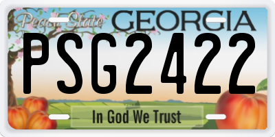 GA license plate PSG2422