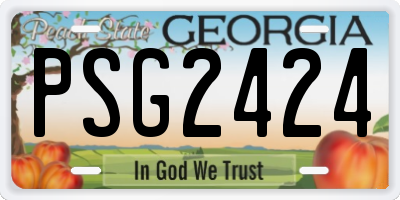 GA license plate PSG2424