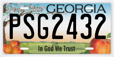GA license plate PSG2432