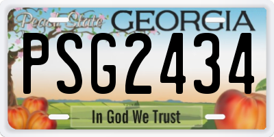 GA license plate PSG2434