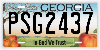 GA license plate PSG2437