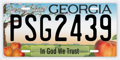 GA license plate PSG2439