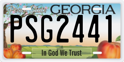 GA license plate PSG2441