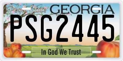 GA license plate PSG2445