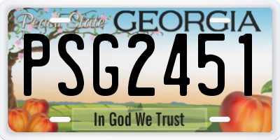 GA license plate PSG2451