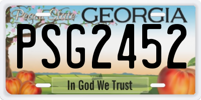GA license plate PSG2452