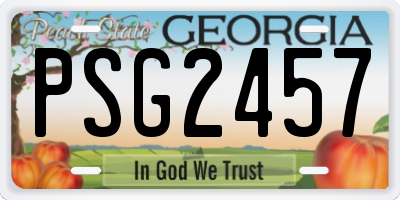 GA license plate PSG2457