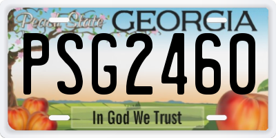 GA license plate PSG2460