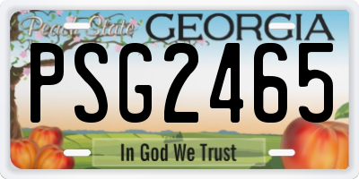 GA license plate PSG2465
