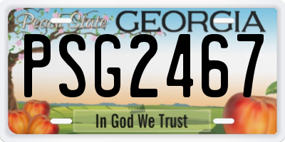 GA license plate PSG2467