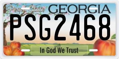 GA license plate PSG2468
