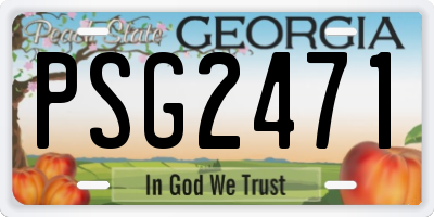 GA license plate PSG2471
