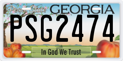 GA license plate PSG2474