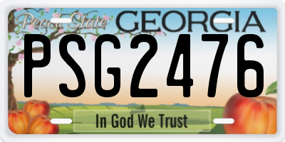 GA license plate PSG2476