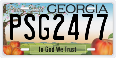 GA license plate PSG2477