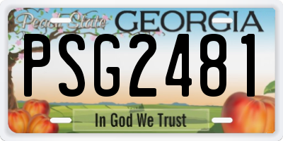 GA license plate PSG2481